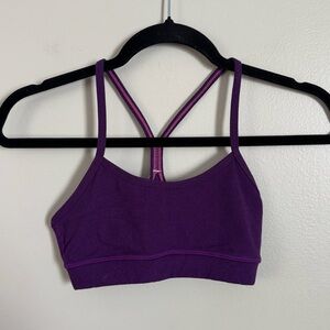 LuLuLemon Flow Y IV Wee Stripe Tender Violet Black Bra - size 2